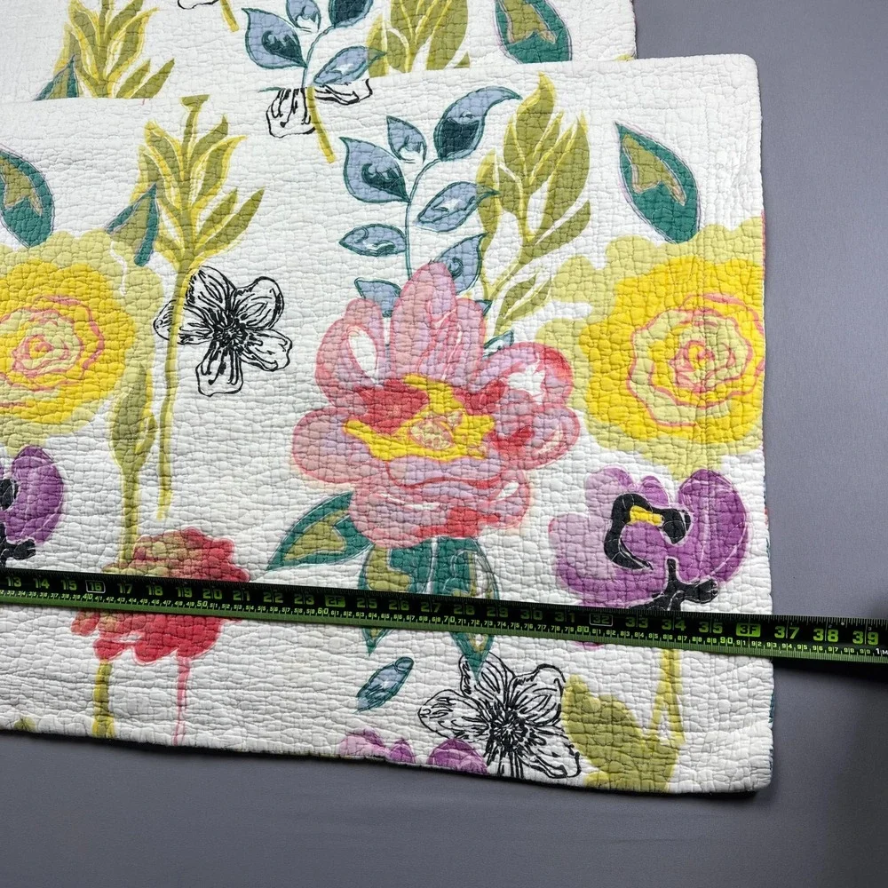 Set Of 2 Greenland Home Fashions King Pillow Shams Multi Floral Quilted 22 X 36